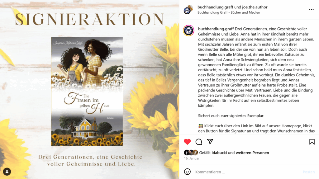 Die Frauen im gelben Haus Signieraktion Buchhandlung Graff